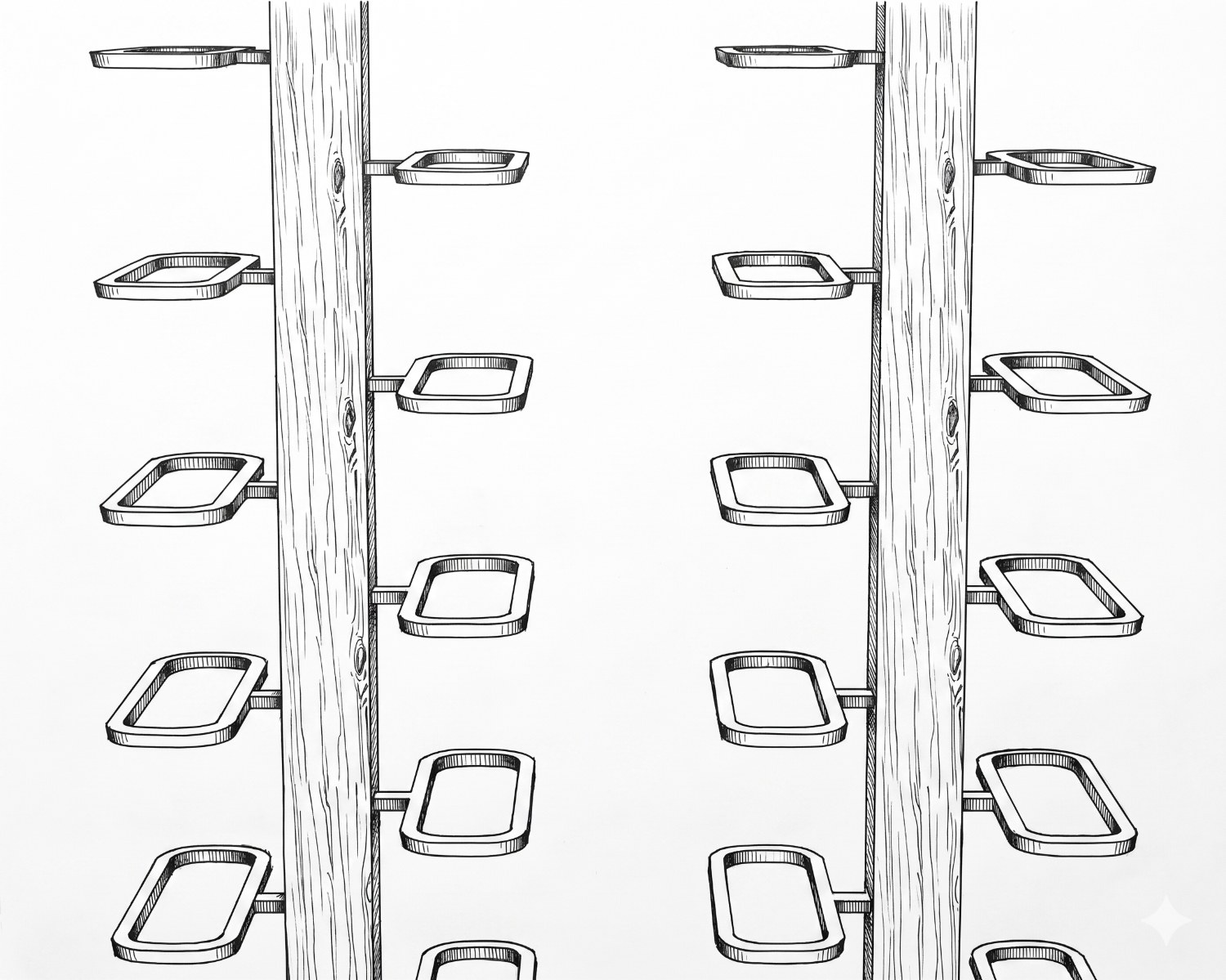 Column Mount — Cork-Forward Storage